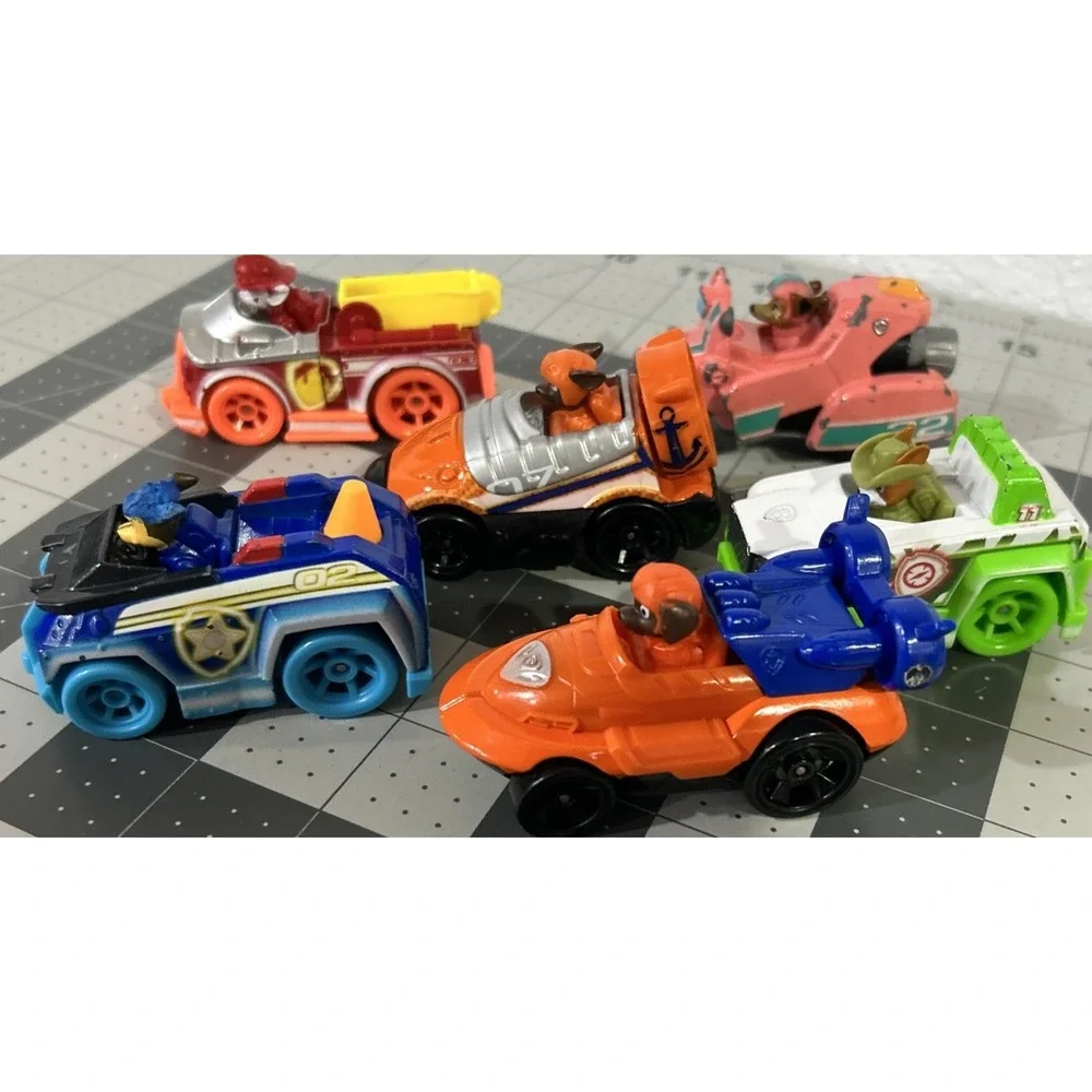Paw Patrol Mighty Pups Super Paws Set TRUE METAL Car Assortment Lot of 6 toy car